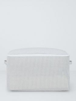 John Lewis Stripe Zipped Storage Bag, Grey/Natural, Large - view 2, Grey/Natural