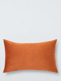 John Lewis ANYDAY Rectangular Velvet Cushion, Auburn