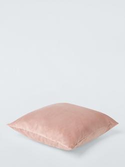 John Lewis ANYDAY Square Velvet Cushion - view 2, Plaster