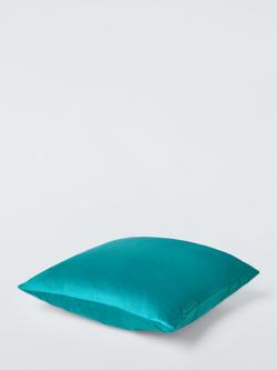 John Lewis ANYDAY Square Velvet Cushion - view 2, Teal