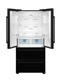 Smeg FQ55FNDE Freestanding 70/30 Fridge Freezer, Black - view 2, Black
