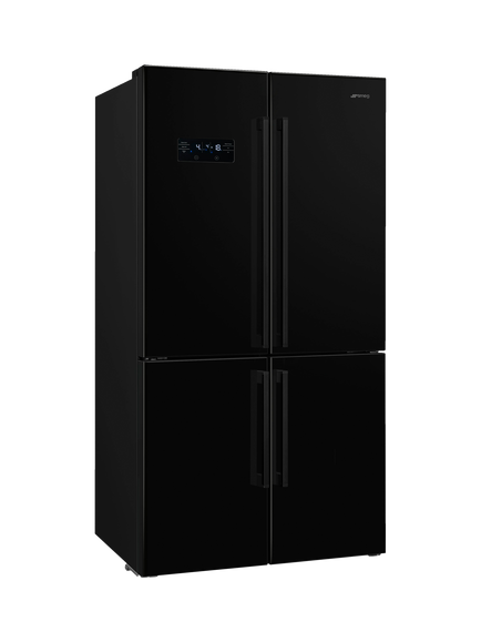 Smeg FQ60 Freestanding 70/30 American Style Fridge Freezer, Black