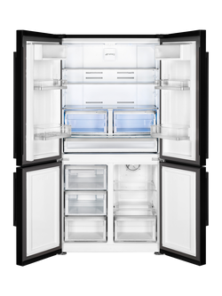 Smeg FQ60 Freestanding 70/30 American Style Fridge Freezer - view 2, Black