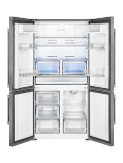 Smeg FQ60 Freestanding 70/30 American Style Fridge Freezer - view 2, Stainless Steel