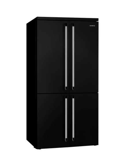Smeg FQ960 Victoria Freestanding Quad Door 70/30 Fridge Freezer, Black