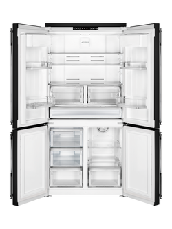 Smeg FQ960 Victoria Freestanding Quad Door 70/30 Fridge Freezer - view 2, Black