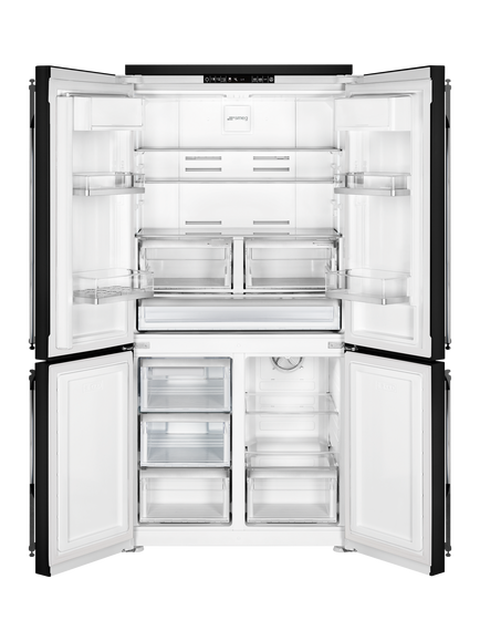Smeg FQ960 Victoria Freestanding Quad Door 70/30 Fridge Freezer - view 2, Black