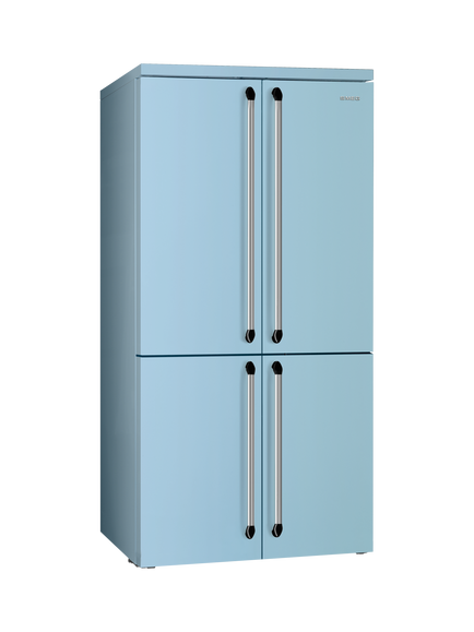 Smeg FQ960 Victoria Freestanding Quad Door 70/30 Fridge Freezer, Pastel Blue