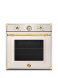 Bertazzoni Heritage Series F609HEREKTAG Built In Electric Single Oven, Ivory/Gold
