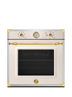Bertazzoni Heritage Series F609HEREKTAG Built In Electric Single Oven, Ivory/Gold, Ivory/Gold