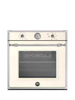 Bertazzoni Heritage Series F609HEREKTAX Built In Electric Single Oven, Ivory/Chrome, Ivory/Chrome