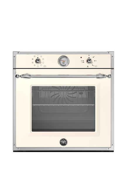 Bertazzoni Heritage Series F609HEREKTAX Built In Electric Single Oven, Ivory/Chrome, Ivory/Chrome