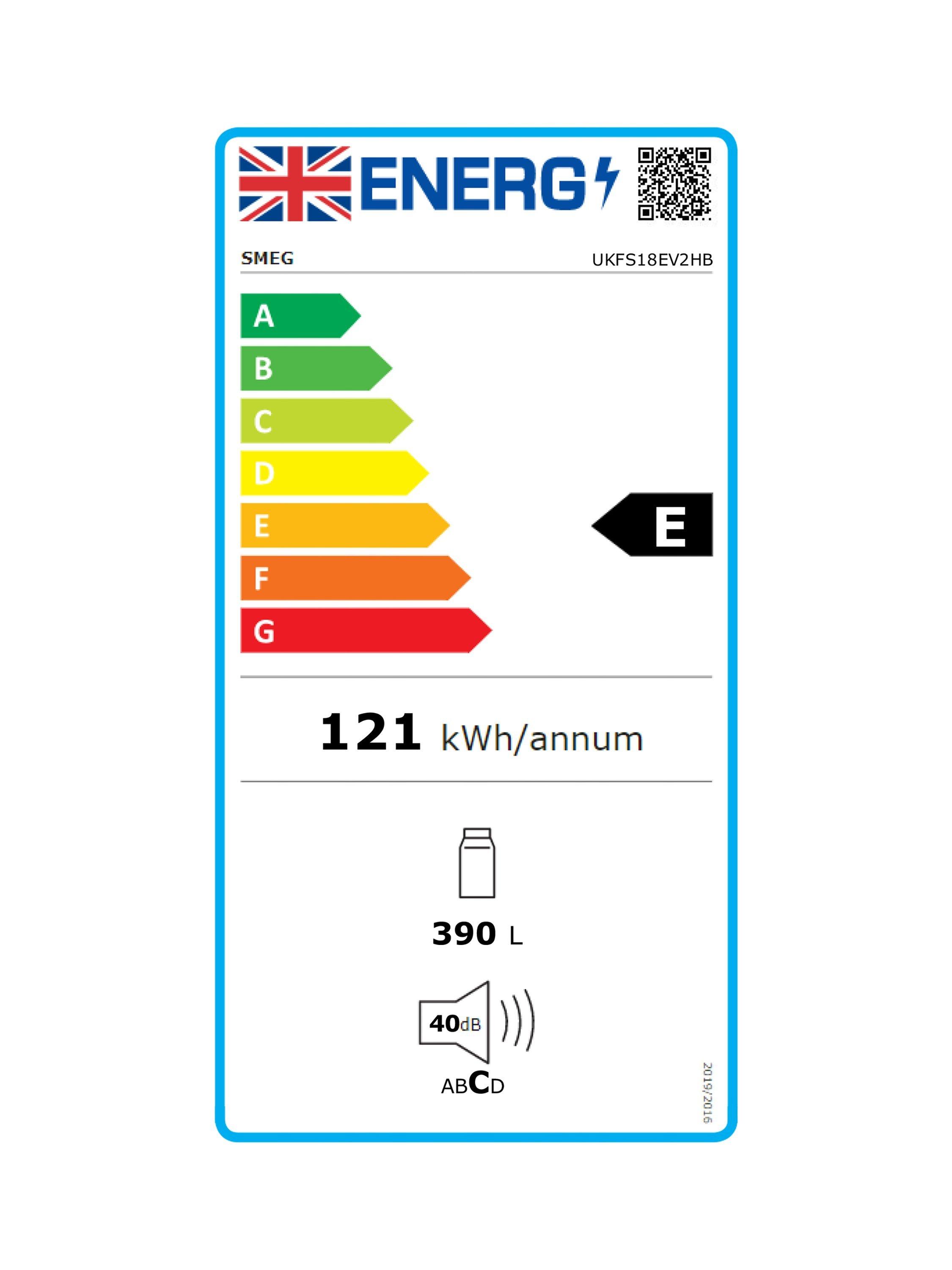 This item is rated E for energy efficiency on a scale from A (most efficient) to G (least efficient).