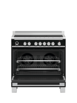 Fisher & Paykel OR90SCI6B1 90cm Freestanding Electric Self Cleaning Range Cooker with Induction Hob, Black - view 2, Black