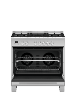 Fisher & Paykel OR90SDG4X1 90cm Freestanding Dual Fuel Range Cooker with Gas Hob, Stainless Steel - view 2, Stainless Steel
