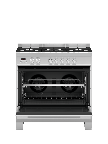 Fisher & Paykel OR90SDG4X1 90cm Freestanding Dual Fuel Range Cooker with Gas Hob, Stainless Steel - view 2, Stainless Steel