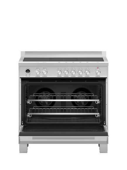 Fisher & Paykel OR90SDI6X1 90cm Freestanding Electric Self Cleaning Range Cooker with Induction Hob, Stainless Steel - view 2, Stainless Steel