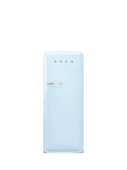 Smeg 50's Style FAB28R Freestanding Fridge with Ice Box, Right-Hand Hinge, Pastel Blue