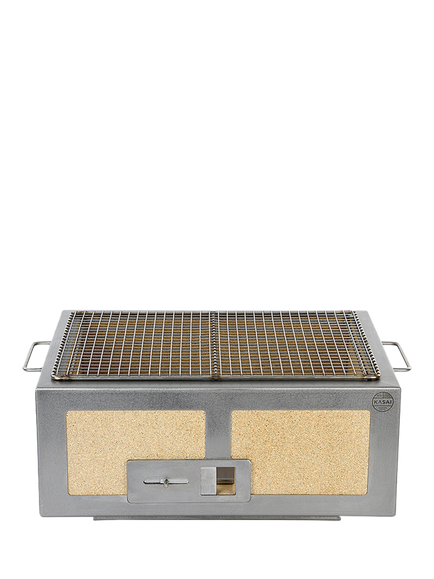 Kasai Medium Konro Grill Charcoal BBQ, Silver