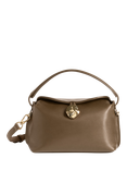 Flattered Hanna Leather Crossbody Grab Bag, Khaki