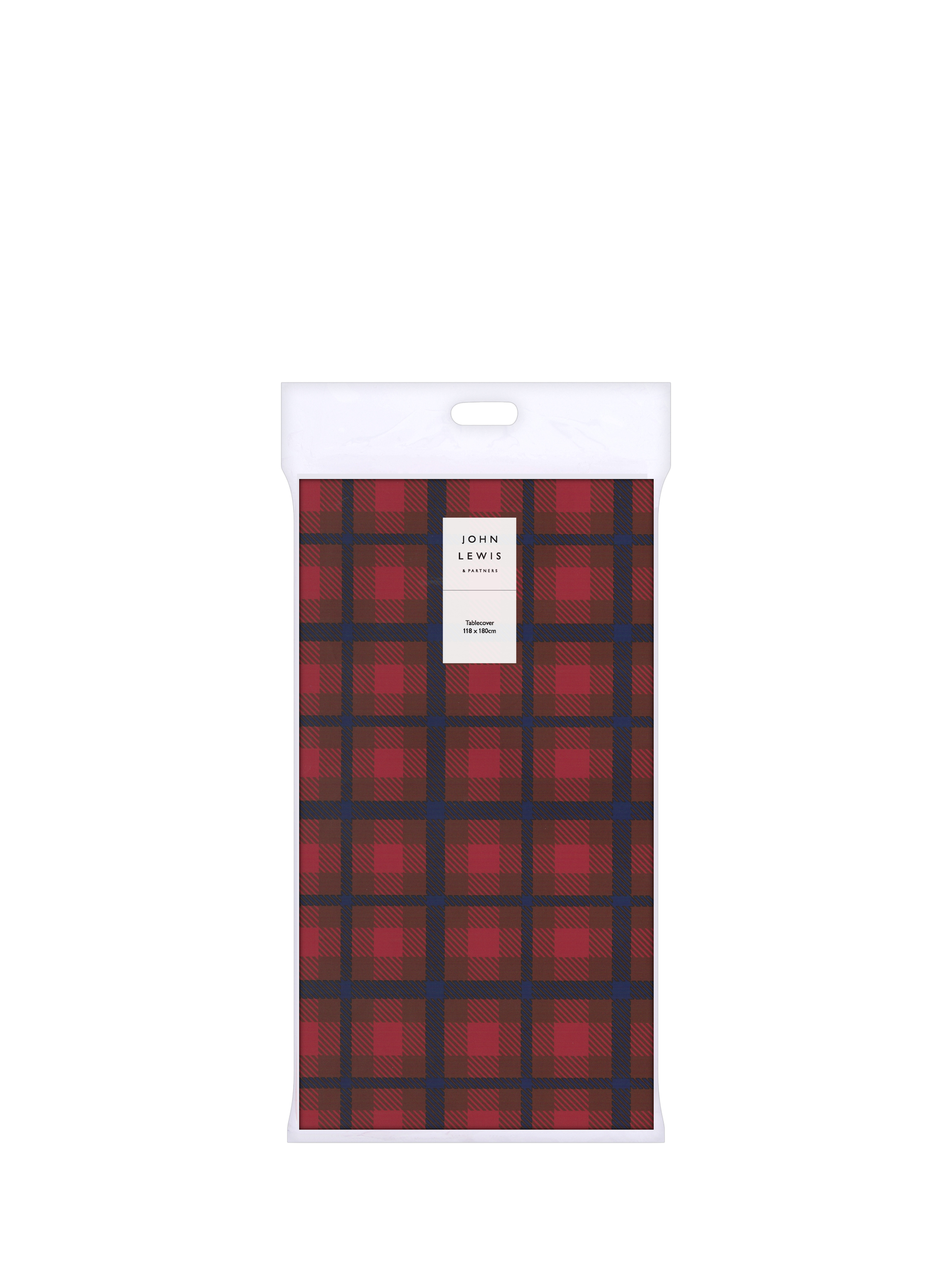John Lewis Plaid Check Paper Tablecloth, Red