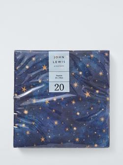 John Lewis Star Napkins, Pack of 20, Navy, Navy