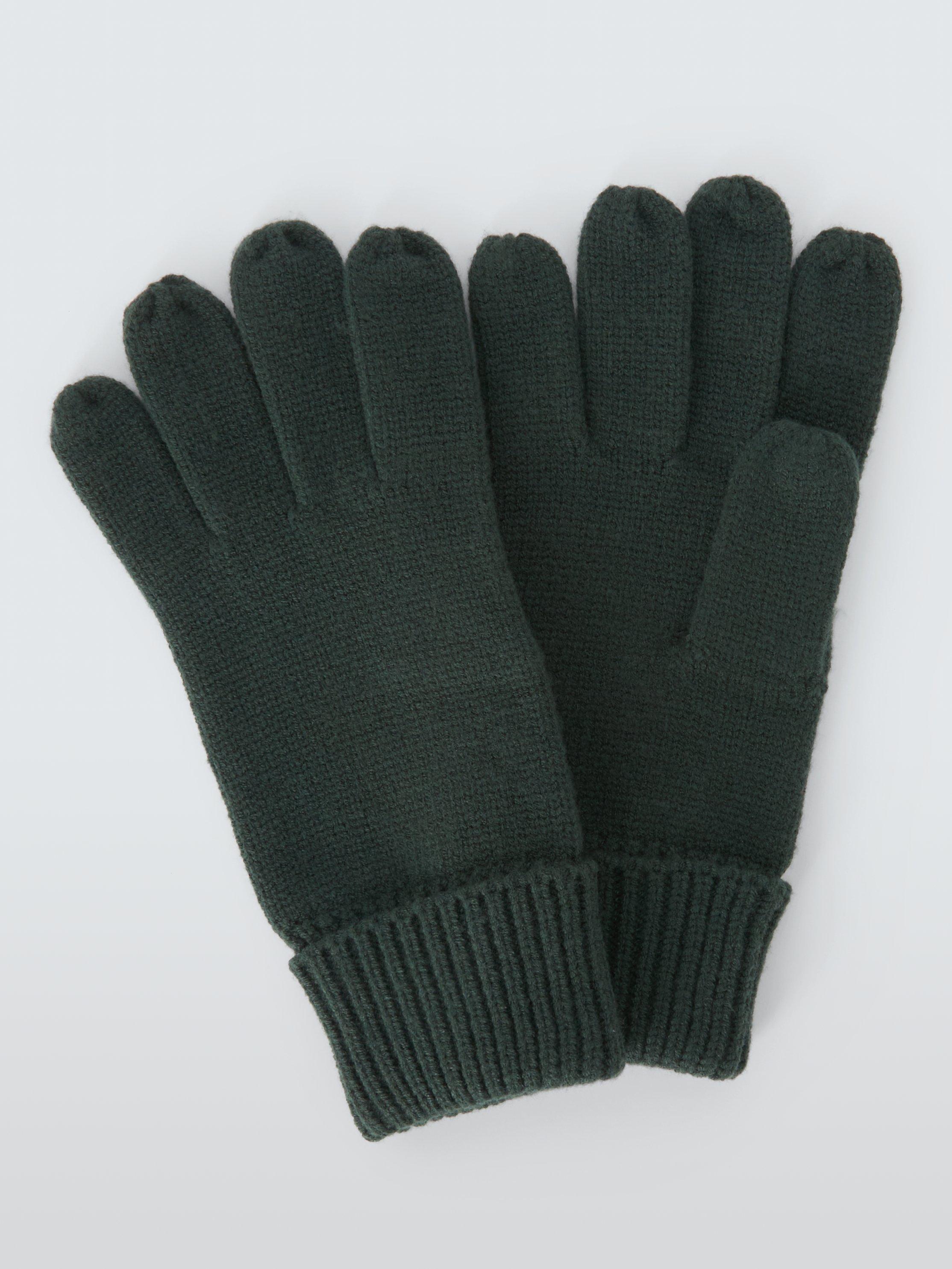 Product image 1 of 2, which shows John Lewis Plain Gloves, Dark Green