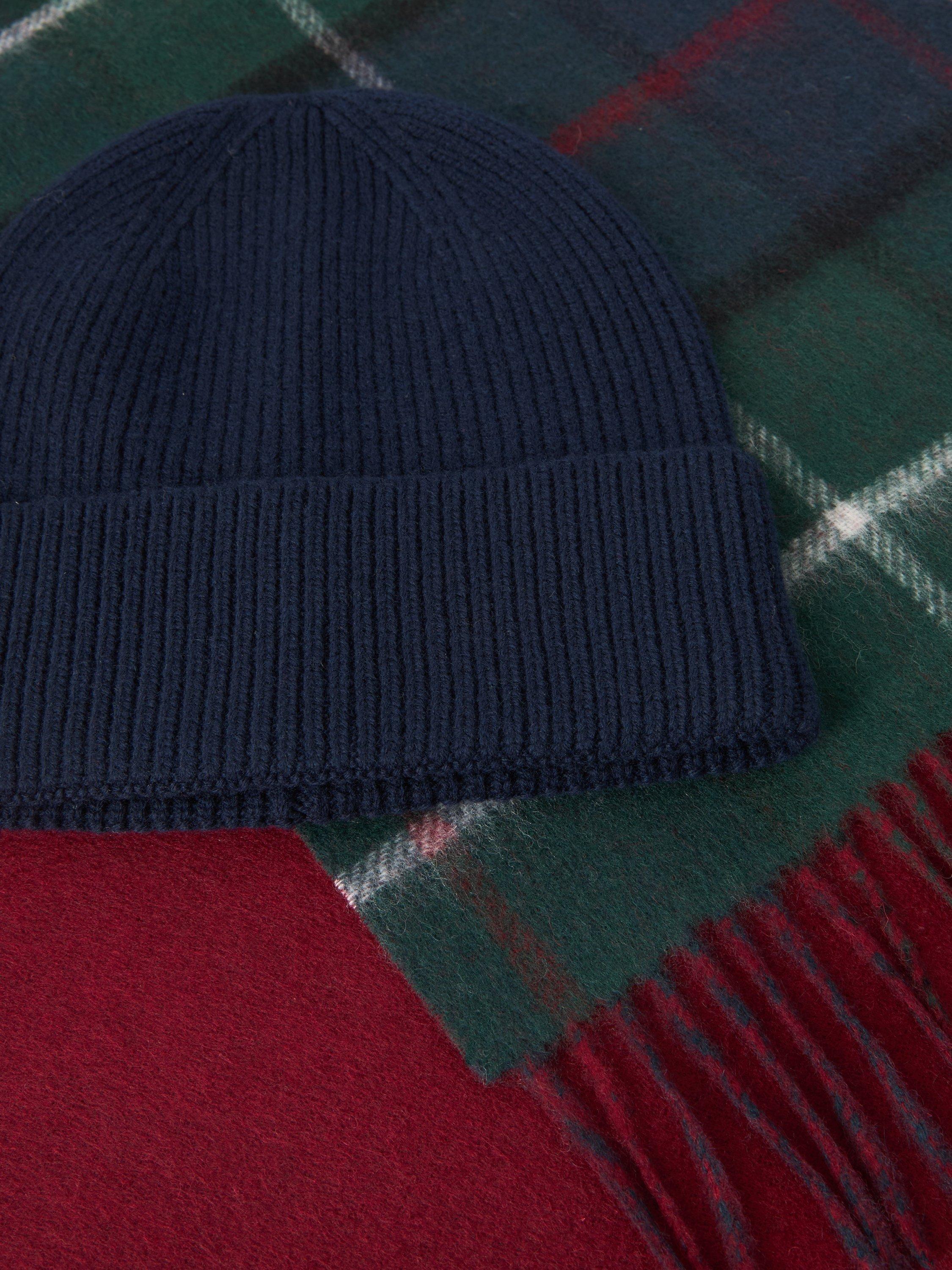 Product image 3 of 4, which shows John Lewis Wool Beanie & Scarf Gift Set, Navy