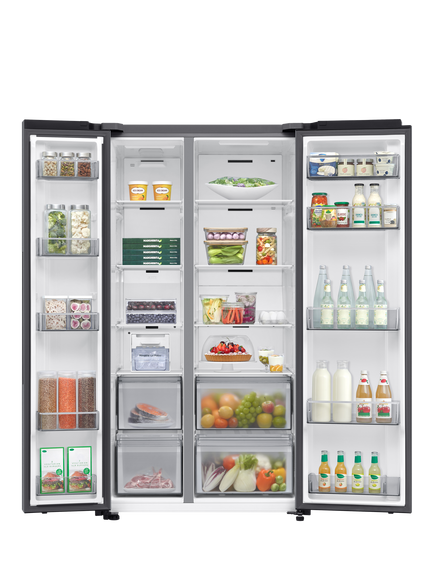 Samsung Series 7 RS70F67QCT / RS70F67QCF Freestanding 65/35 Smart American Fridge Freezer with SpaceMax™ - view 2, Silver