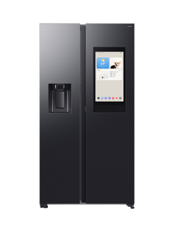 Samsung Bespoke AI RS90F66BEFEU Freestanding 65/35 Smart American Fridge Freezer with Family Hub, Black, Black
