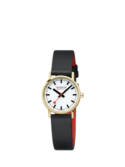 Mondaine Women's Classic Collection A6583032310SBBV Vegan Leather Strap Watch, Black - view 2, Black