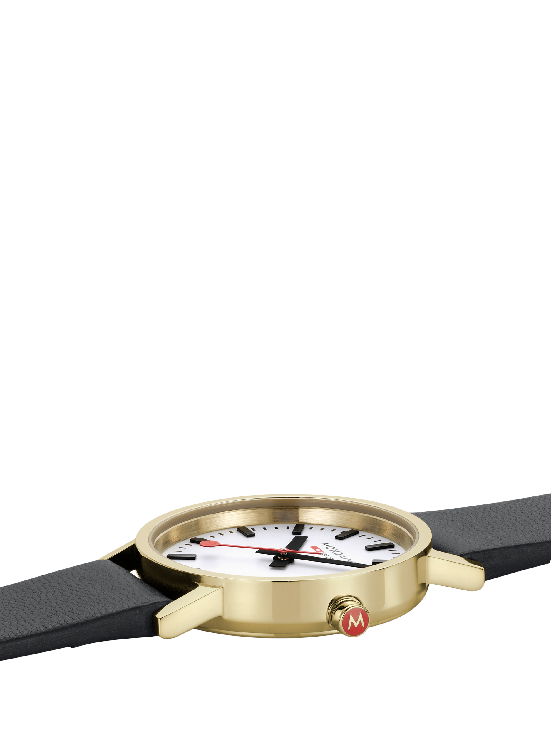 Product image 4 of 9, which shows Mondaine Women's Classic Collection A6583032310SBBV Vegan Leather Strap Watch, Black