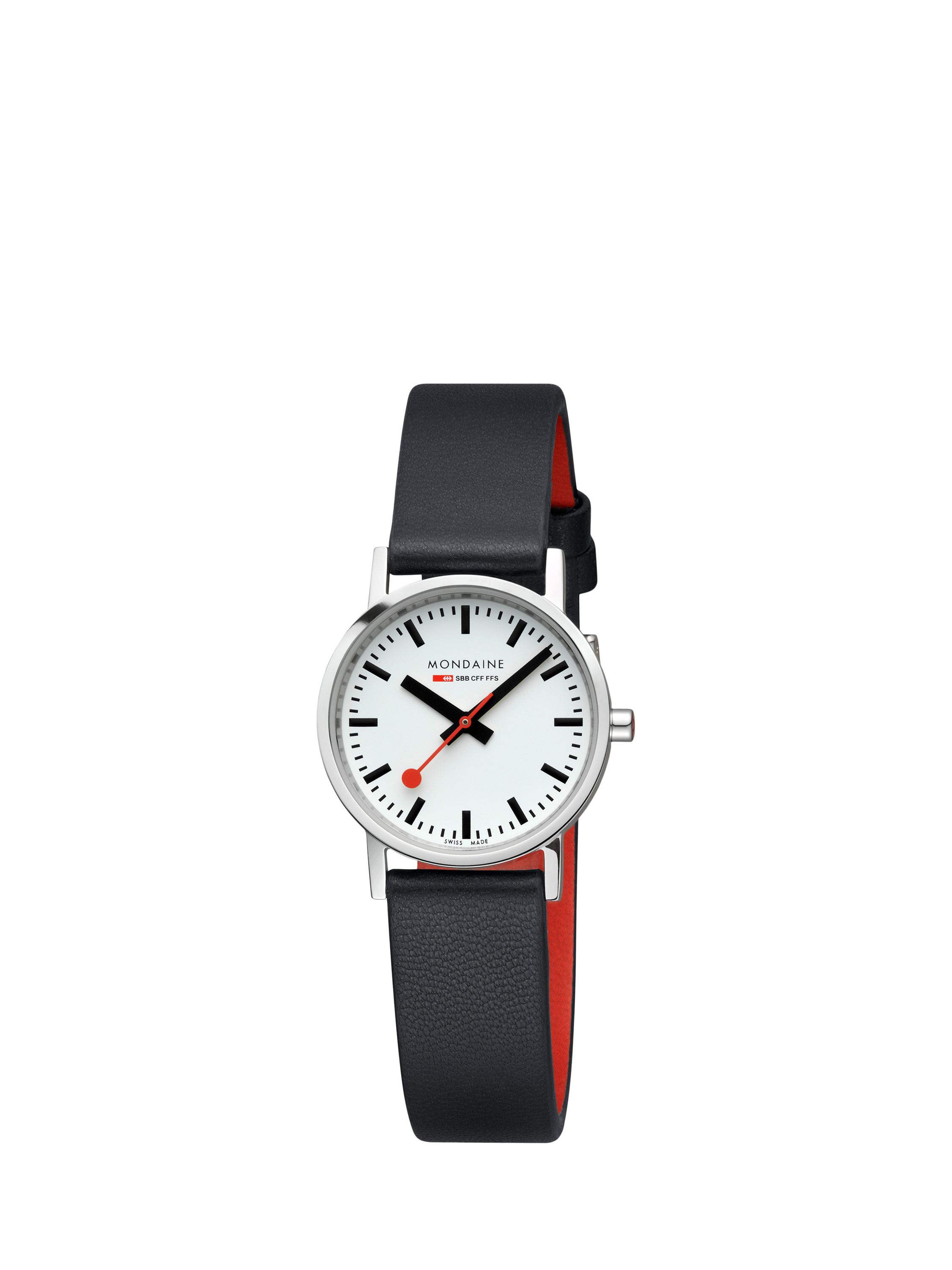 Product image 2 of 8, which shows Mondaine Women's Classic Collection A6583032311SBBV Vegan Leather Strap Watch, Black