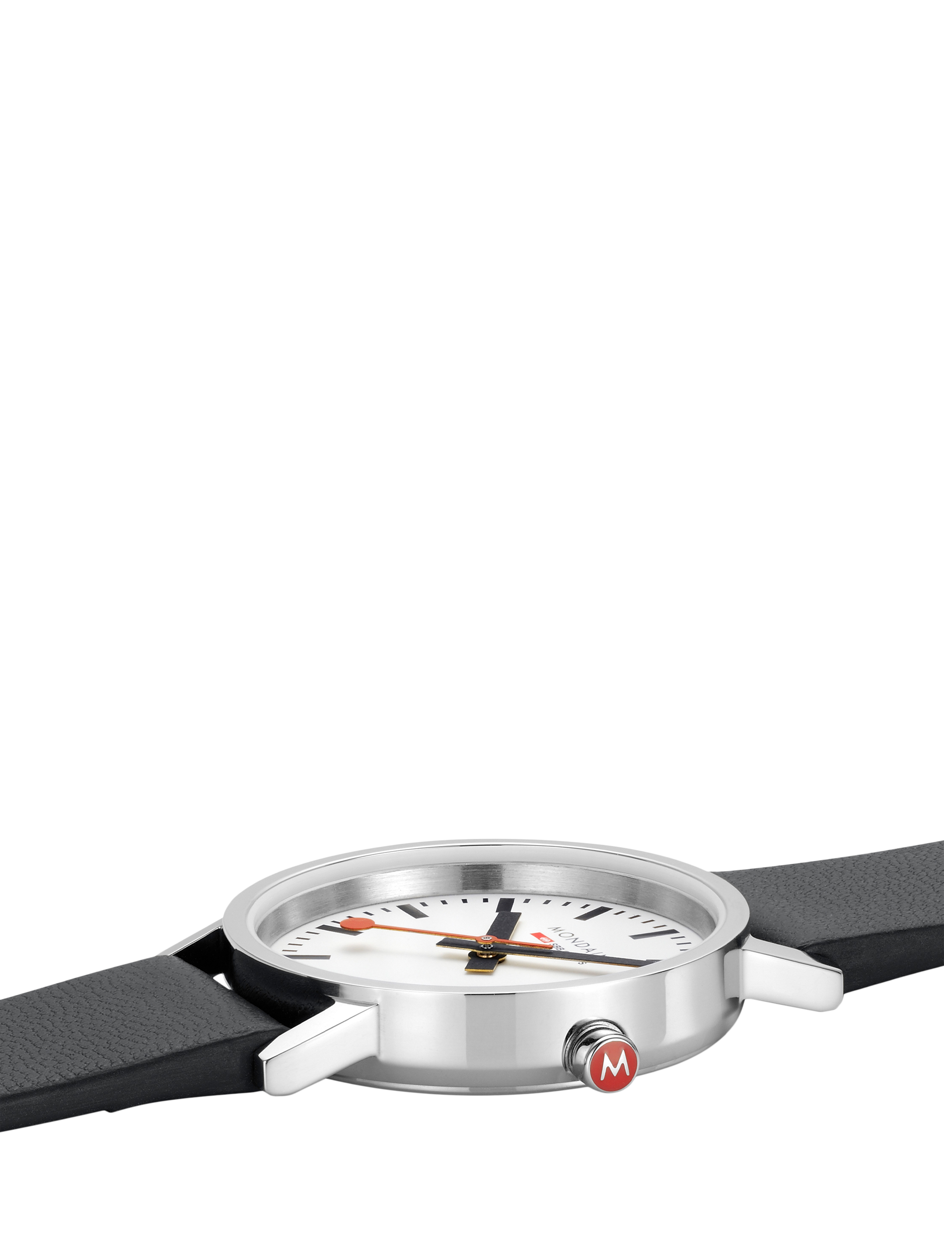 Product image 4 of 8, which shows Mondaine Women's Classic Collection A6583032311SBBV Vegan Leather Strap Watch, Black