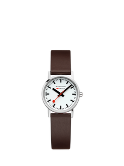 Mondaine Women's Classic Collection A6583032311SBGV Vegan Leather Strap Watch, Brown, Brown