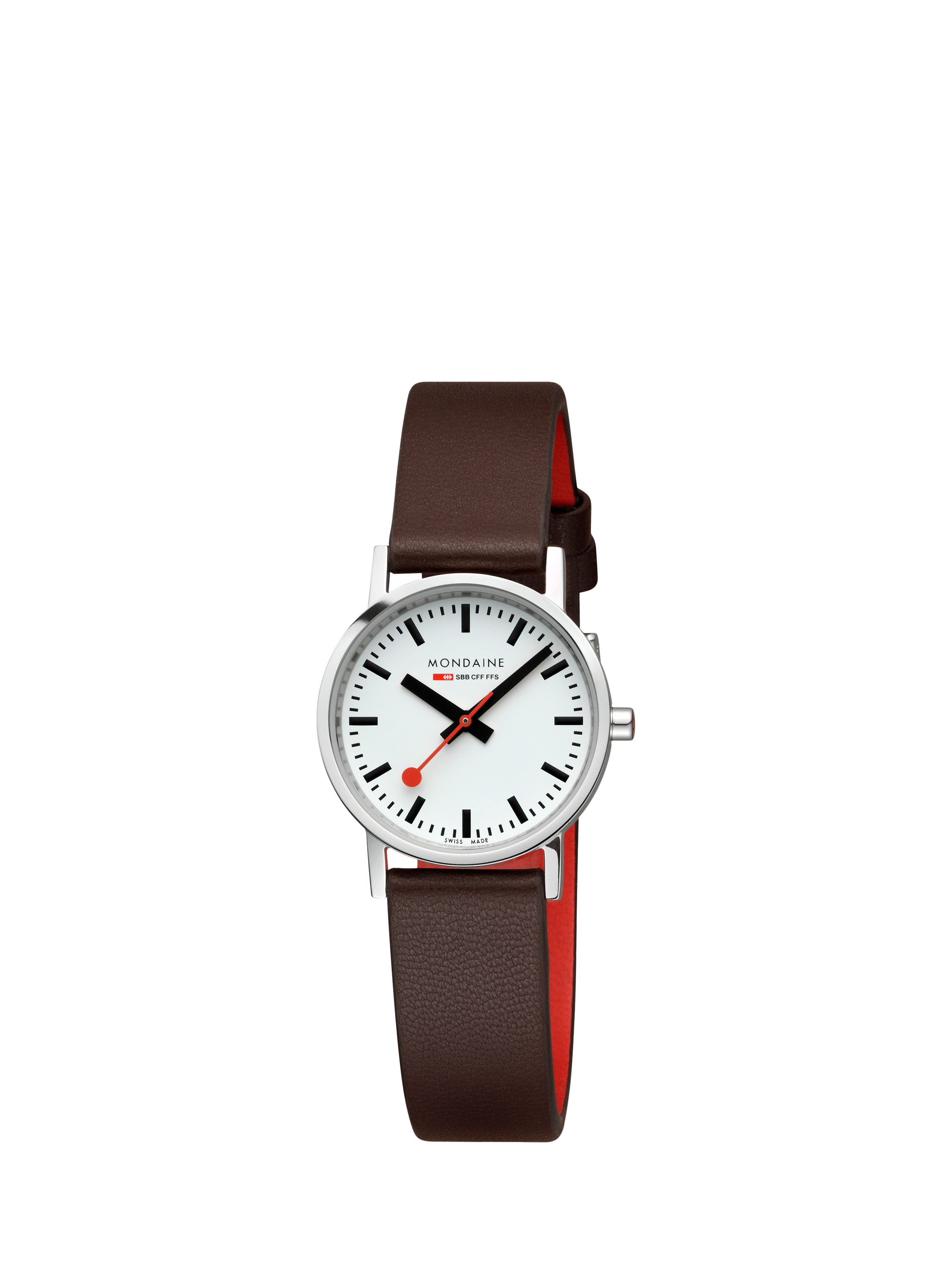 Product image 2 of 8, which shows Mondaine Women's Classic Collection A6583032311SBGV Vegan Leather Strap Watch, Brown