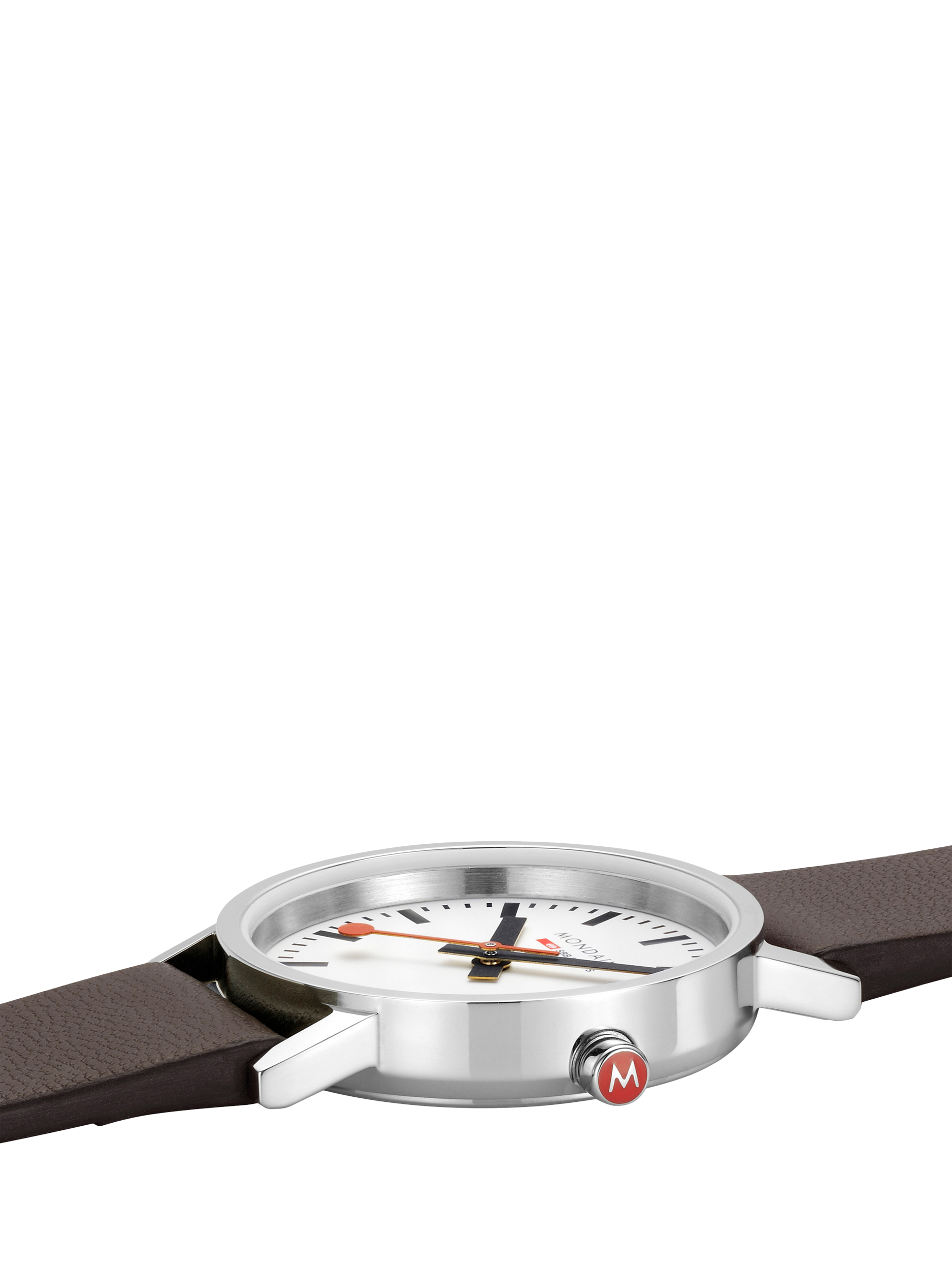 Product image 4 of 8, which shows Mondaine Women's Classic Collection A6583032311SBGV Vegan Leather Strap Watch, Brown