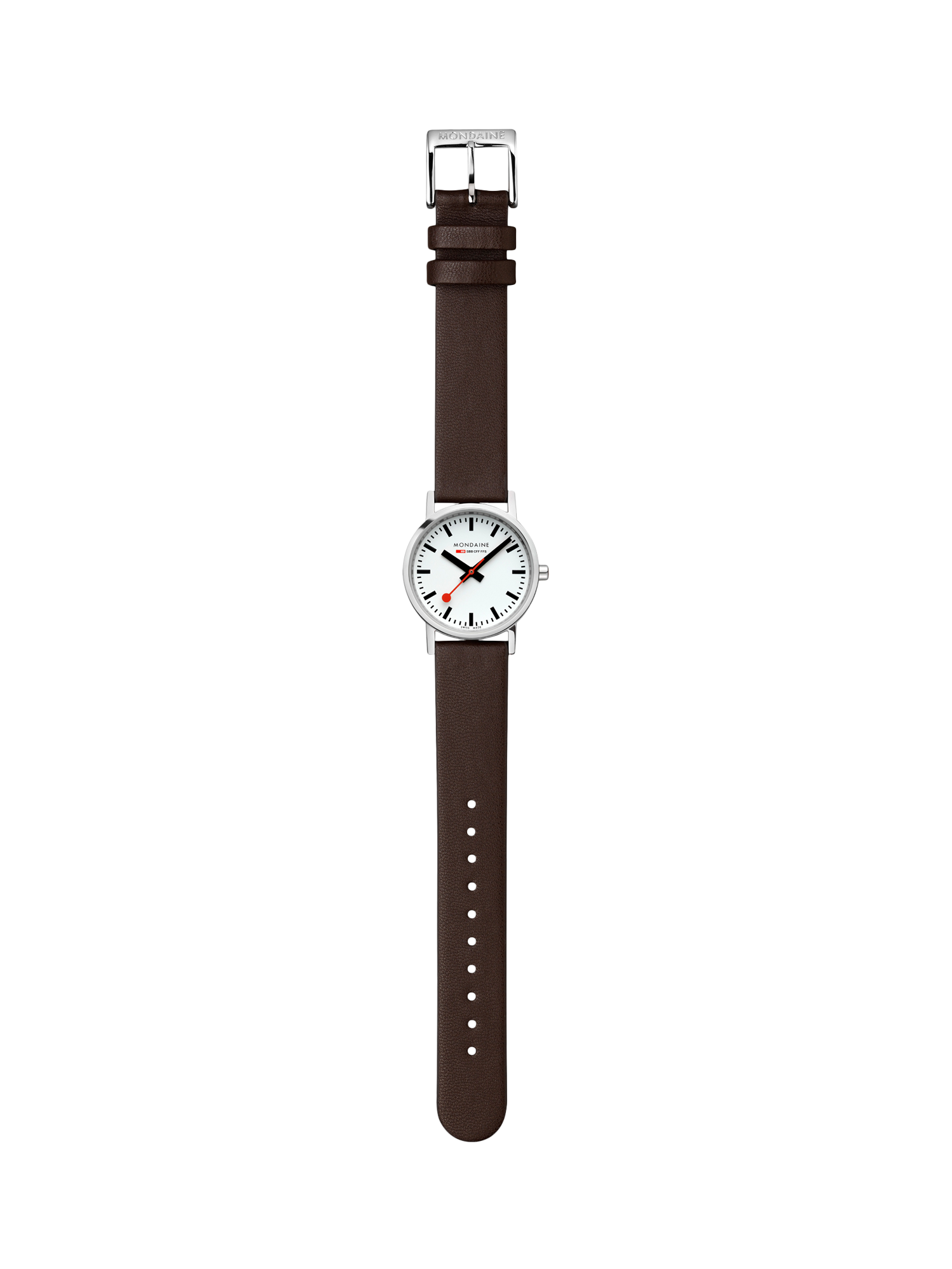 Product image 6 of 8, which shows Mondaine Women's Classic Collection A6583032311SBGV Vegan Leather Strap Watch, Brown