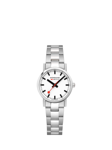 Mondaine A6583032311SBJ Women's Classic Collection 30mm Bracelet Strap Watch, Silver, Silver