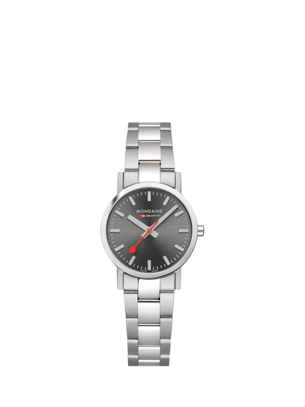 Mondaine A6583032380SBJ Women's Classic Collection 30mm Bracelet Strap Watch, Silver, Silver