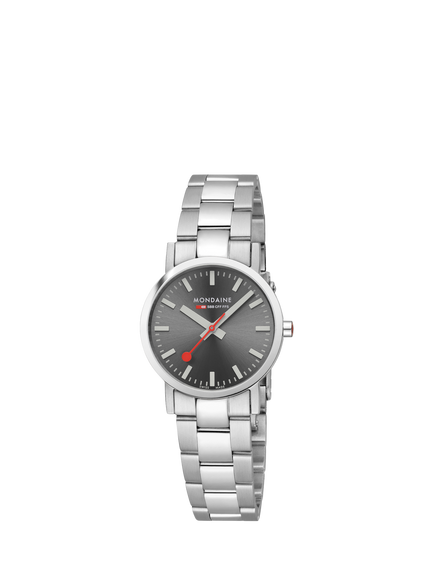 Mondaine A6583032380SBJ Women's Classic Collection 30mm Bracelet Strap Watch, Silver - view 2, Silver
