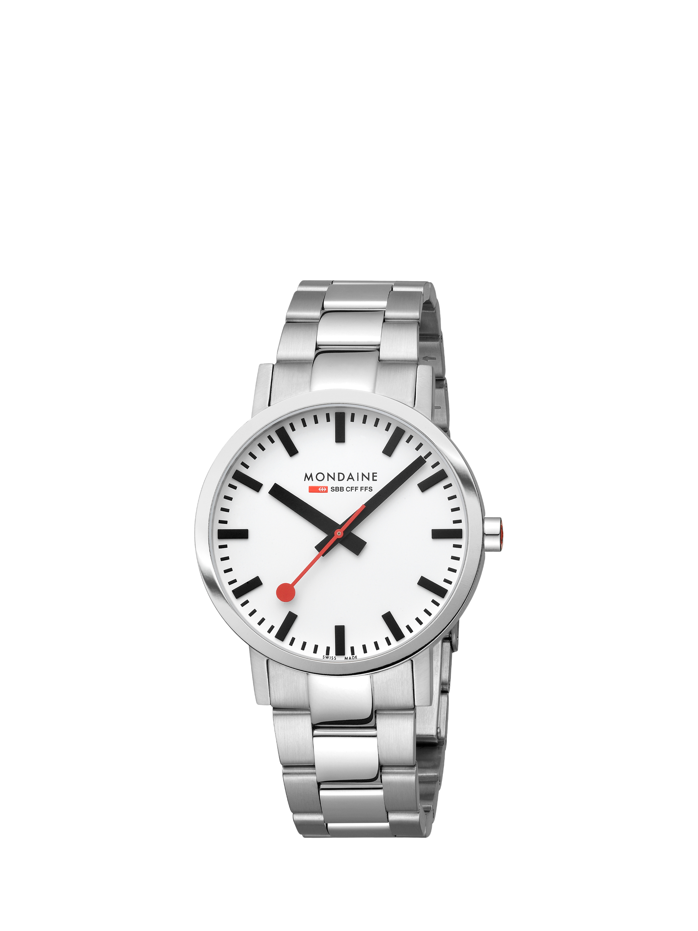 Product image 2 of 7, which shows Mondaine Unisex Classic Collection A6603036011SBJ Bracelet Strap Watch, Silver