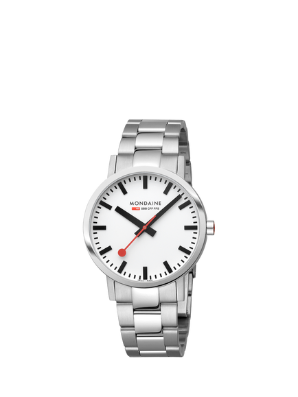 Mondaine A6603036011SBJ Unisex Classic Collection 40mm Bracelet Strap Watch, Silver - view 2, Silver