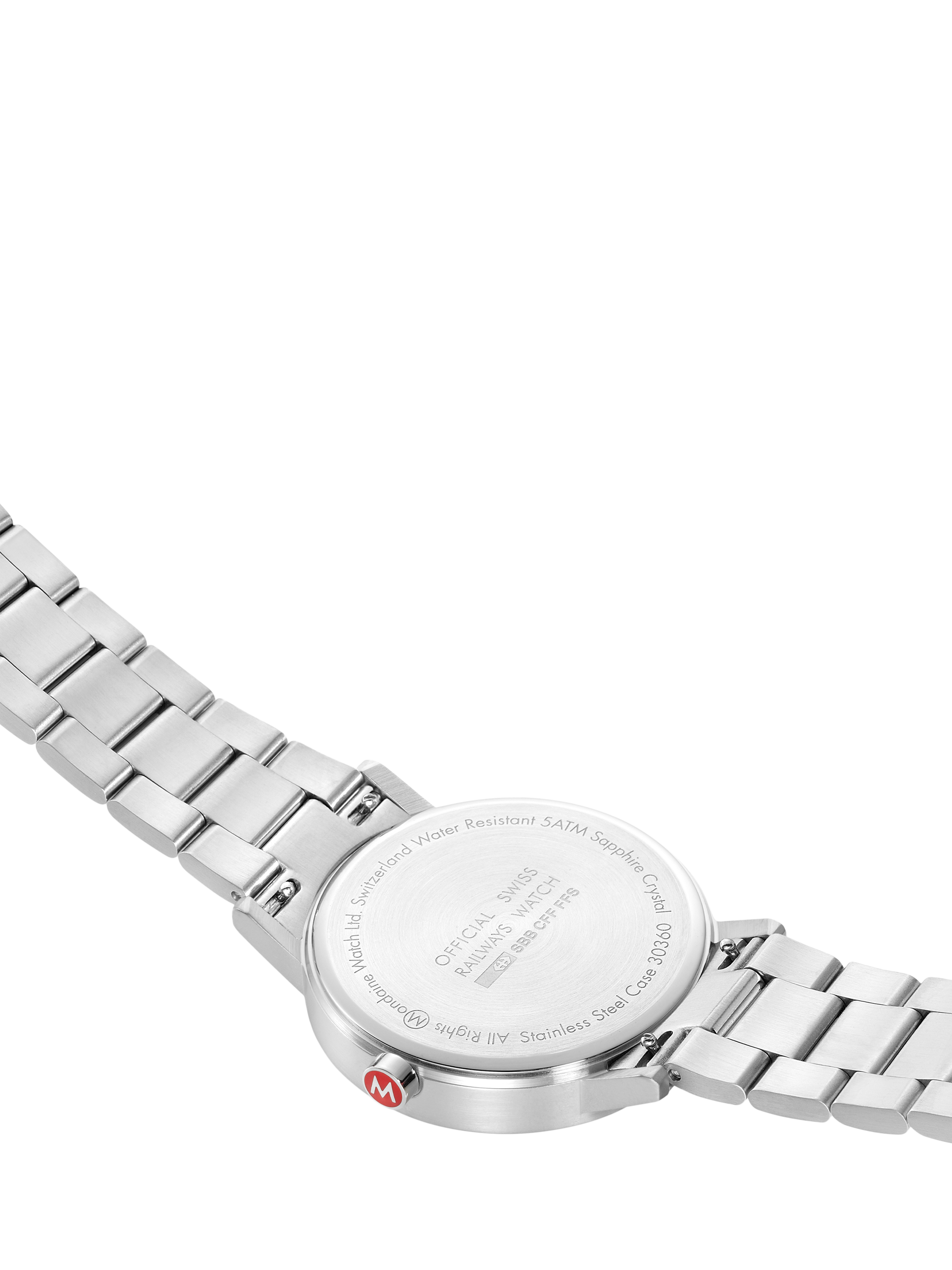 Product image 4 of 7, which shows Mondaine Unisex Classic Collection A6603036011SBJ Bracelet Strap Watch, Silver