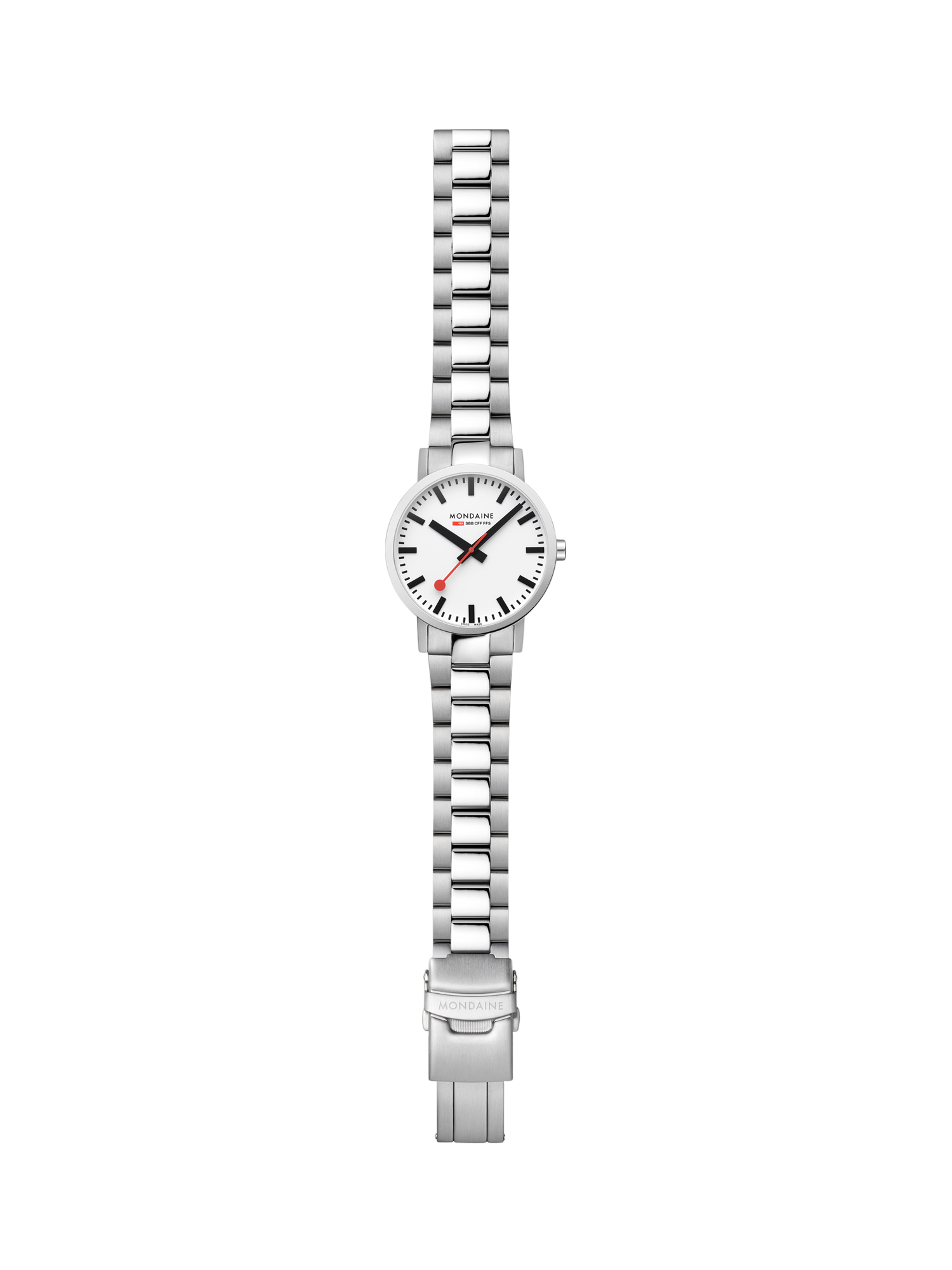 Product image 6 of 7, which shows Mondaine Unisex Classic Collection A6603036011SBJ Bracelet Strap Watch, Silver