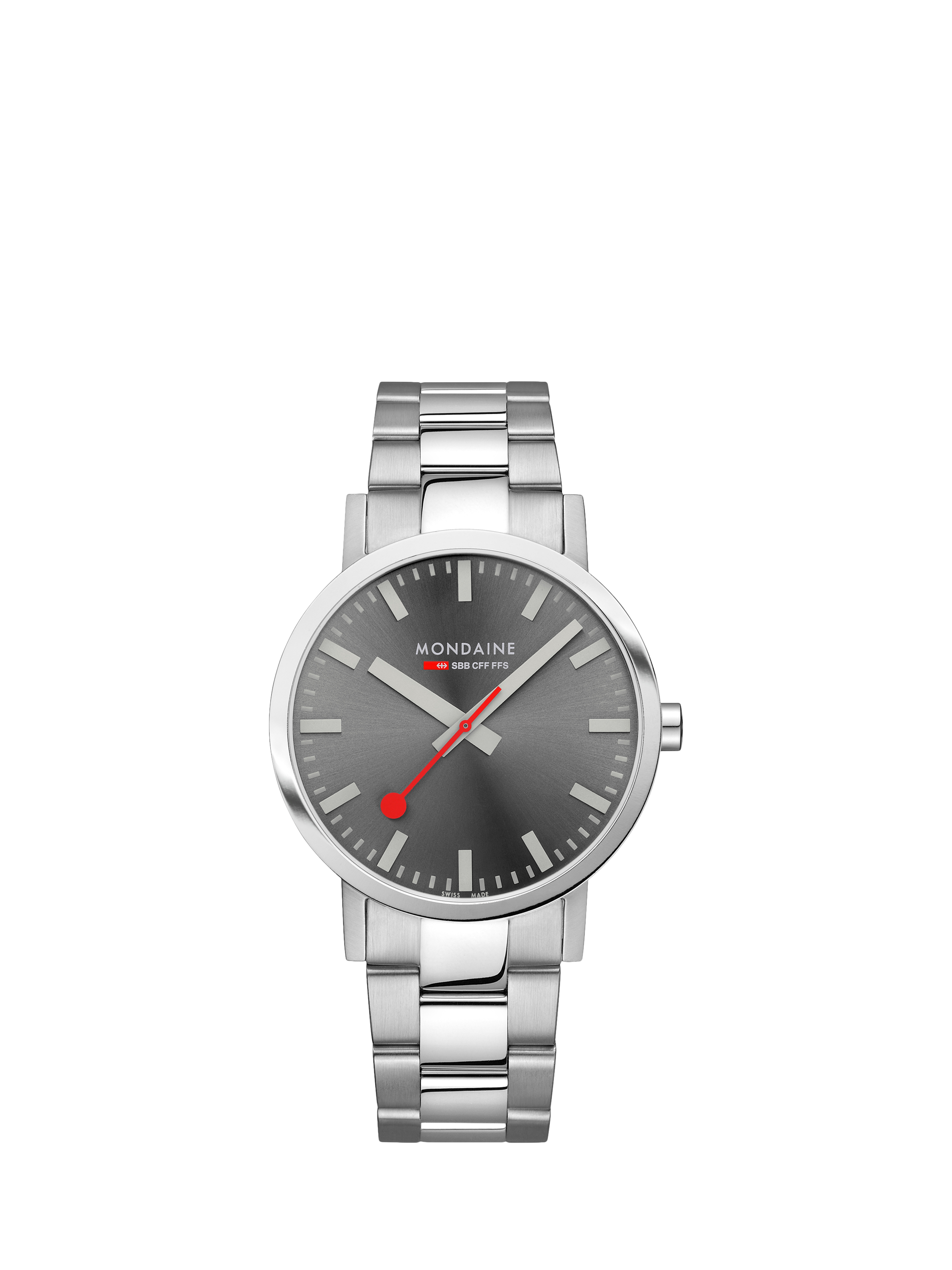 Product image 1 of 7, which shows Mondaine Unisex Classic Collection A6603036081SBJ Bracelet Strap Watch, Silver