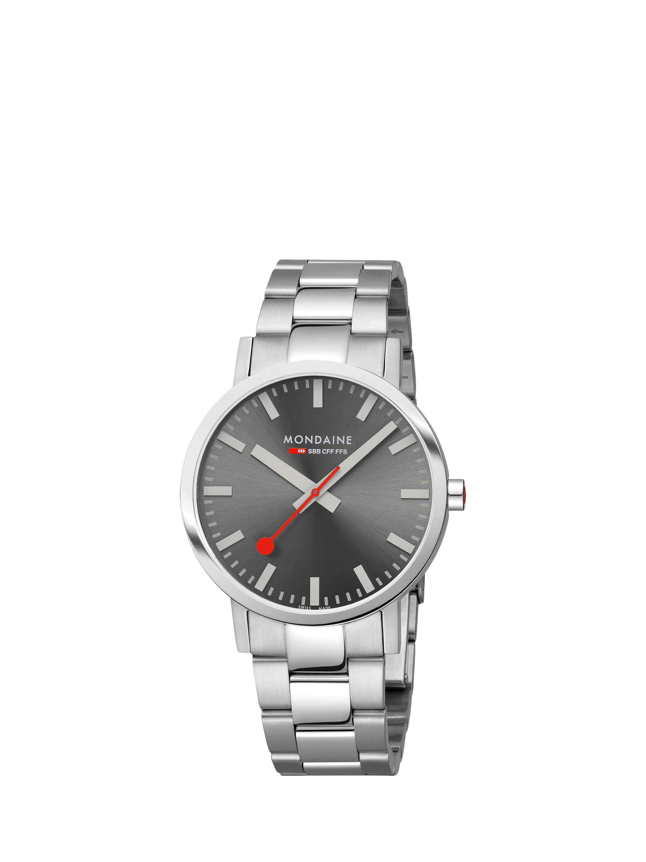 Product image 2 of 7, which shows Mondaine Unisex Classic Collection A6603036081SBJ Bracelet Strap Watch, Silver