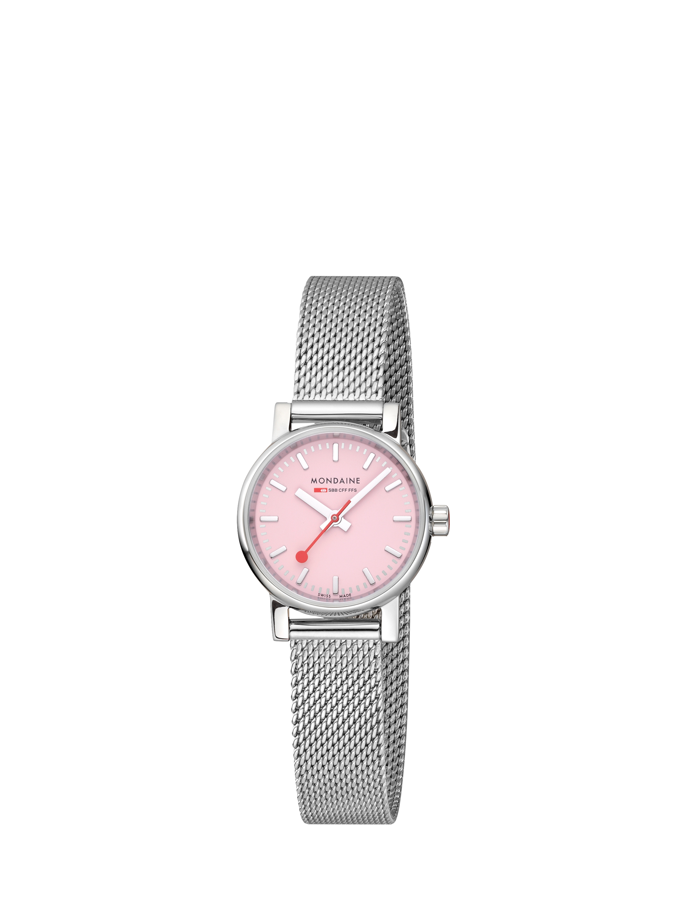 Product image 2 of 8, which shows Mondaine Women's Evo 2 MSE26130SM Wild Rose Bracelet Strap Watch, Silver