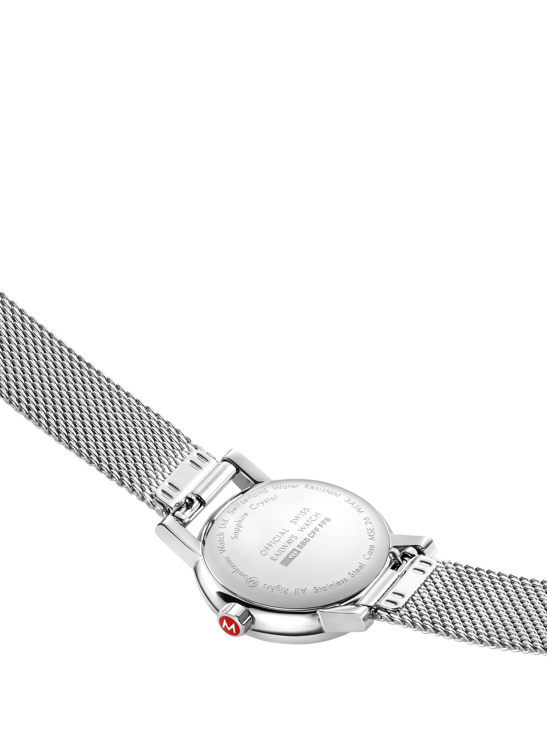 Product image 4 of 8, which shows Mondaine Women's Evo 2 MSE26130SM Wild Rose Bracelet Strap Watch, Silver
