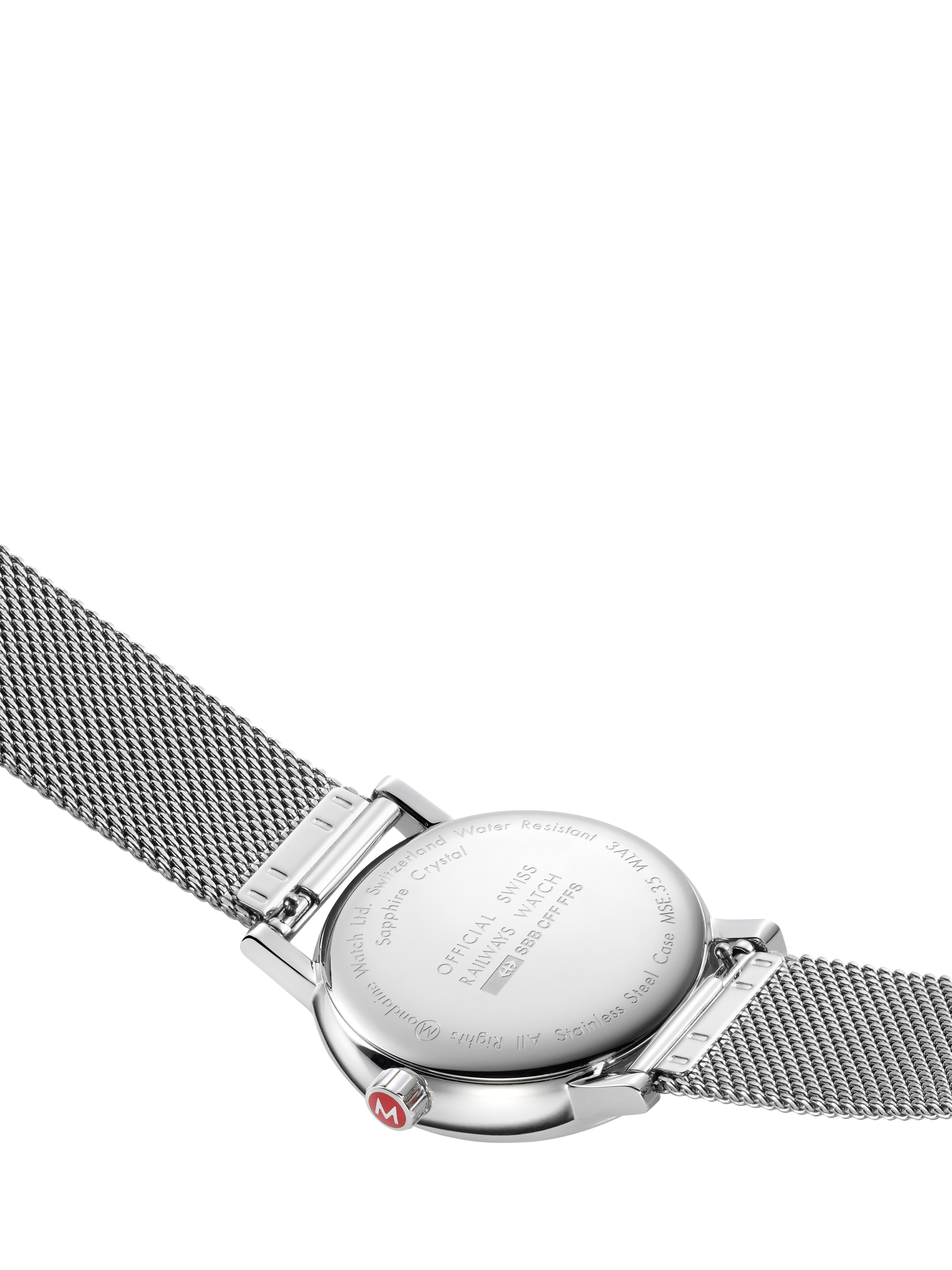 Product image 3 of 9, which shows Mondaine Unisex Evo 2 MSE35130SM Wild Rose Bracelet Strap Watch, Silver